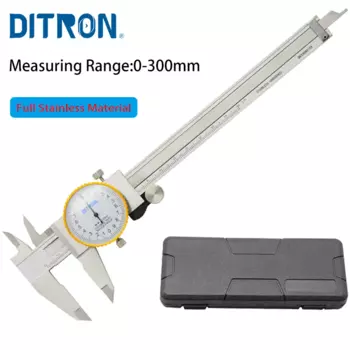 Цифровой Штангенциркуль с металлическим циферблатом, 0-300 мм