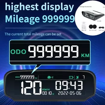 Цифровой спидометр X100 на солнечной батарее, автомобильный одометр с GPS, спидометром, одометром, превышением скорости, сигнализацией высоты, зарядкой от USB и солнечной батареей