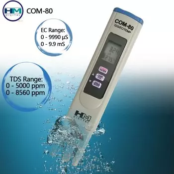 Цифровой TDS-тестер HM COM-80 3 в 1, тестеры TDS-температуры, монитор качества воды, мера чистоты воды для бассейна со скидкой 20%