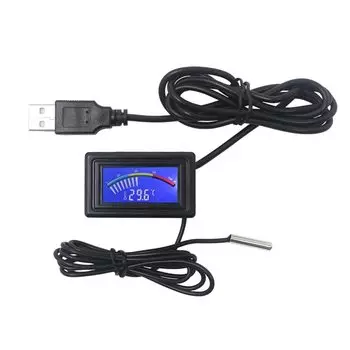 Цифровой термометр измеритель температуры C/F USB-разъем ЖК-дисплей 5-25 В постоянного тока Автомобильная вода жидкость аквариум водонепроницаемый + Датчик NTC зонд