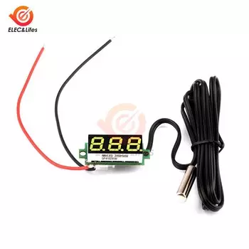 Цифровой термометр, водонепроницаемый металлический зонд NTC, DC 4-28 в, с синим/зеленым/красным/белым дисплеем, диапазон температур от-50 до 125