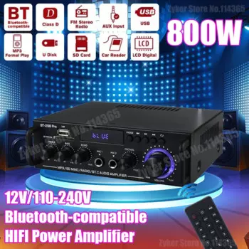 Цифровой усилитель звука AK45 BT298Pro, 40 Вт x2, 2,0 каналов, Hi-Fi, Bluetooth, 400Wx2, 12 В постоянного тока, 110-240 В переменного тока, стерео усилитель мощности