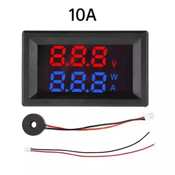 Цифровой вольтметр Амперметр AC 90-380 в 0-10A, ваттметр, измеритель напряжения и мощности с двойным дисплеем и трансформатором тока