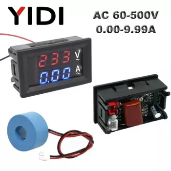 Цифровой вольтметр амперметр YIDI 60-500В 10A 50A
