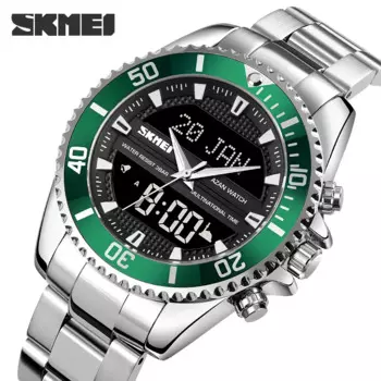 Цифровые часы SKMEI для мужчин, мусульманские часы Qibla с напоминанием о времени, хронограф с двойным временем, мужские часы Hijri, мусульманские наручные часы, мужские часы