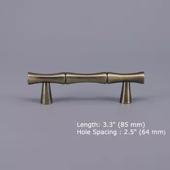 Цинковые ручки для ящиков KUNGSPHAN, бамбуковый дизайн, 64/96/128 мм