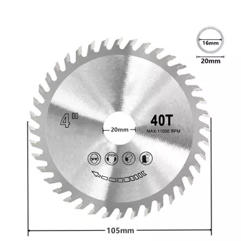 Циркулярная пила, 4 дюйма, 40 т, режущий диск, 105*20 мм, резак для дерева, пластика, металла, вращающийся режущий инструмент, электроинструмент Acces