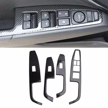 CITALL 4 шт. левый руль из углеродного волокна, панель переключателя окна, накладка, подходит для Hyundai Elantra 2017 2018 2019 2020
