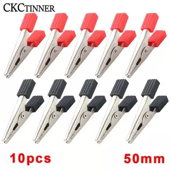 CKCTINNER Тестовые зажимы «крокодил» черные/красные 10 шт.