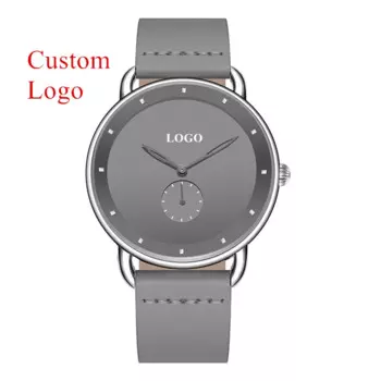 CL039 пользовательские OEM бренд Reloj Personalizado наручные часы серые кожаные мужские часы в наручные часы