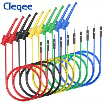 Cleqee 10 шт. тестовые зажимы с крючком для Dupont кабеля 26AWG