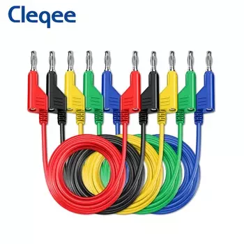 Cleqee P1036.2002 Series, 15 шт., двойная вилка типа «банан», 4 мм, комплект тестовых проводов для мультиметра с изоляционными зажимами типа «крокодил», 1000 В