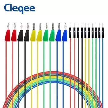 Cleqee P1532 перемычки 10 шт., силиконовые, 4 мм, Dupont, красный, черный, желтый, зеленый, синий