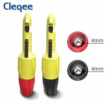 Cleqee P30039 2 шт. изоляционный тестовый крючок, зажим для прокалывания проволоки, зонд с гнездом 2 мм/4 мм, инструмент для ремонта автомобилей