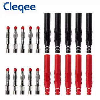 Cleqee P3013 10 шт. изолированные 4 мм вилки типа «банан» DIY разъем сварочного типа безопасная испытательная часть 1000 В/32 А