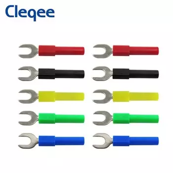 Cleqee P4003, 10 шт., вилка-лопатка с гнездом типа «банан» 4 мм, ширина 6 мм, сварочная вставка типа U и Y, аксессуары для тестирования гарпуна, 30 В/36 А