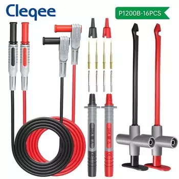 CLEQEE Тестовые провода для мультиметра красный/черный 4 мм