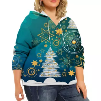 CLOOCL женские толстовки в стиле ретро, толстовка с v-образным вырезом и длинными рукавами, вечерние толстовки, повседневные свободные пуловеры, рождественская толстовка большого размера