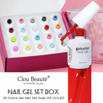 Clou Beaute 20 шт. Нежный лак для ногтей в подарочной упаковке Полуперманентный замачиваемый УФ Vernis Led Nails Art Salon Гель-лак Гибридный гель-набор