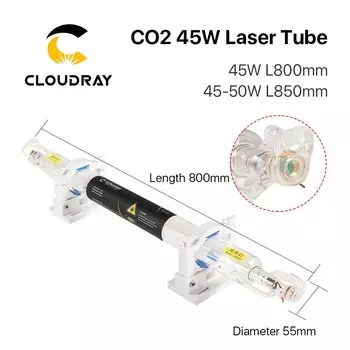 Cloudray LT-50W Лазерная трубка для CO2 лазера 800 мм 45-50 Вт