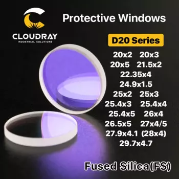 Cloudray Protective Windows D20 - D29 Series Quartz Fused Silica для волоконного лазера 1064nm