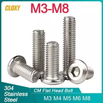 10/ 20/ 50 шт. M3 M4 M5 M6 M8 304 Плоский шестигранный гнездо из нержавеющей стали Шестигранная головка шестигранный болт мебельная заклепка винт коннектор Соеди