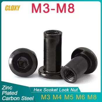 CLOXY Гайки черные углеродистой стали M3 M4 M5 M6 M8