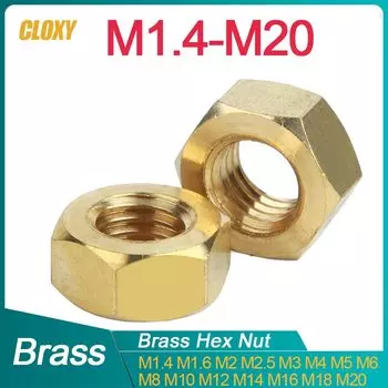 CLOXY Латунные гайки DIN934 5/10/50/100 шт.