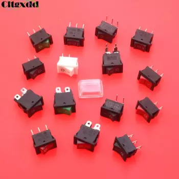 Cltgxdd 10 шт. 2Pin 3Pin 4Pin 6Pin 21*15 мм клавишный переключатель 6A 250 В/10A 125 в переключатель питания вкл/Выкл Вкл/Выкл красный зеленый черный белый