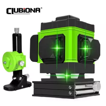 Clubiona 3D 12 линий супер зеленый луч Лазерный уровень с литиевой батареей пульт дистанционного управления импульсный режим приемник nivel лазер Профессиональный