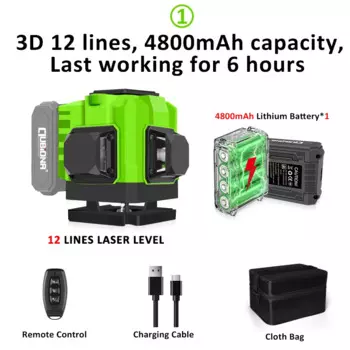 Clubiona 4D 16-линейный лазерный уровень зеленый свет