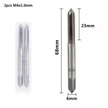 CMCP 2 шт. M3 M4 M5 M6 M8 M10 M12 M14 M16 Набор сверл для метчиков из быстрорежущей стали Метрический резьбовой метчик с прямой канавкой Ручные инструменты