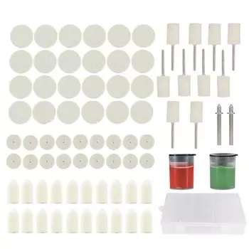 CMCP 76 шт. шерстяной войлочный полировальный диск шлифовальный круг с оправкой 1/8 дюйма для вращающихся инструментов Dremel аксессуары