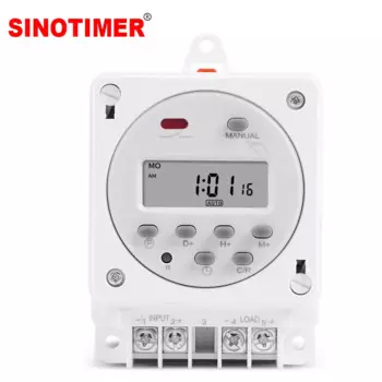 CN101E LCD Smart Digital 220V 12V AC 7 Days Programmable Timer Switch Power Output 16A Time Relay Controller With Mounting Base