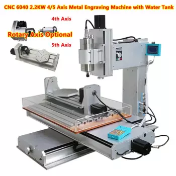 CNC 6040 2,2 кВт 4/5-осевой гравировальный станок по металлу с резервуаром для воды 1,5 кВт вертикальный деревянный алюминиевый фрезерный станок для резьбы гравер HandleWheel