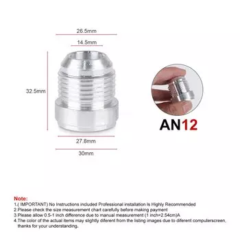 CNSPEED AN6 AN8 AN10 AN12 AN16 AN20 Алюминиевый фитинг для алюминиевого нитроуса, заготовка с наружной резьбой, прямой сварочный фитинг, адаптер, сварочная пробка