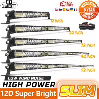 CO LIGHT 12-52" Off Road LED Bar Spot Flood LED Light Bar/Work Light для грузовика 4X4 UAZ 4WD ATV Car Barra Светодиодный противотуманный фонарь