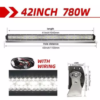 CO LIGHT 42-дюймовый 12D прямой светодиодный светильник 780 Вт 3-рядный точечный прожектор Combo Beam Led Bar Offroad для UAZ 4x4 SUV ATV Грузовик Тракторы