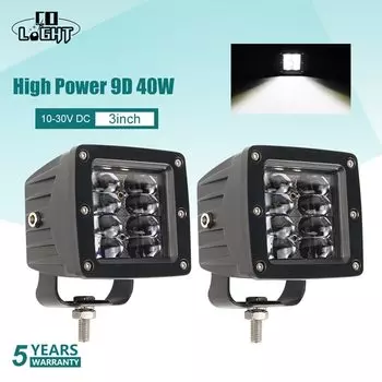 CO LIGHT Super Bright 3-дюймовые светодиодные кубики 40 Вт прожекторный светодиодный рабочий светильник DRL с утопленным креплением для внедорожника 4X4 для лодки кроссовера ATV противотуманная фара для грузовиков