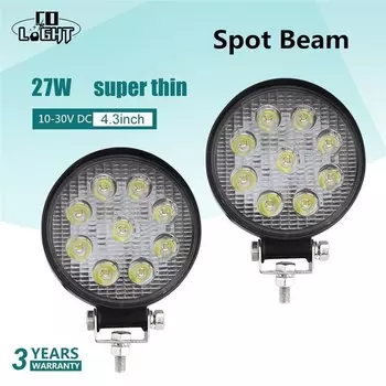 CO светильник 5D 4,3 дюйма для бездорожья 27 Вт Светодиодный светильник бар Точечный светильник для Niva ATV внедорожник лодка 4WD 4x4 седельный тягач светодиодный рабочий светильник 12V 24V
