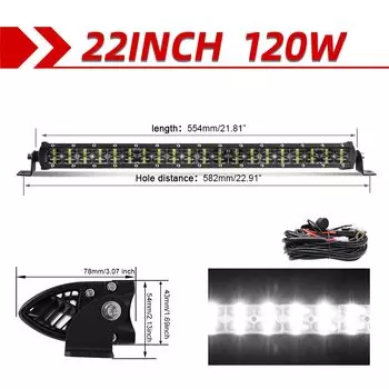 CO светильник 8 "14" 22 "32" 42 "52" светодиодный светильник комбо 2 ряда светодиодный рабочий светильник для вождения внедорожника автомобиля грузовика 4x4 SUV ATV лодки 12В 24В