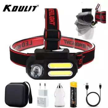 KDULIT Налобный фонарь COB USB