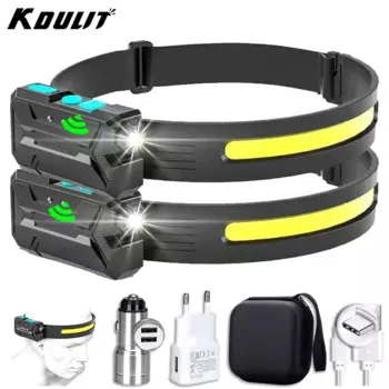 KDULIT Индукционный налобный фонарь COB+XPE