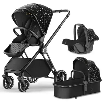 Coches Para Bebes. Роскошная коляска детская коляска 3 en 1 рамка из алюминиевого сплава складная Коляска 3 в 1 с автомобильным сиденьем