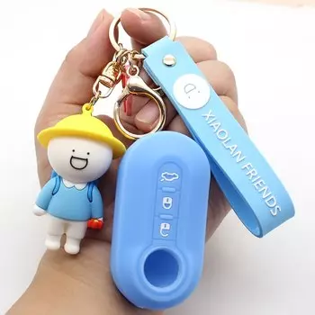 Cocolockey силиконовый чехол для ключей от машины чехол с цепью для Fiat 500 Panda Punto Bravo 3 защитный чехол-держатель для кнопок автомобильные аксессуары