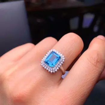 CoLife ювелирное изделие 925 серебро топаз кольцо для офисной Женщины 7*9 мм натуральный VVS класс топаз Серебряное кольцо модное серебряное кольцо с драгоценным камнем
