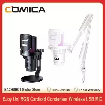 Comica EJoy Uni Pro RGB кардиоидный конденсаторный USB-микрофон для ПК, ноутбуков, смартфонов, подкастов, записи потокового вещания на YouTube