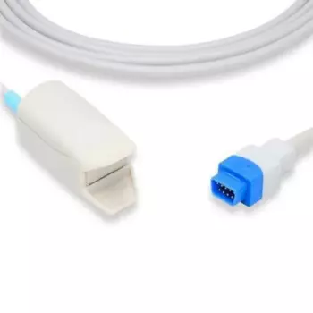 Совместим с GE TRUSIGNAL/DATEX, OHMEDA, датчик Spo2 для взрослых с зажимом для пальцев, Фотодатчик, датчик кислорода ТПУ 1 м/3 фута