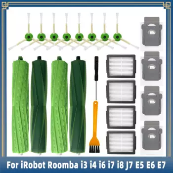 Совместимость с iRobot Roomba i3, i3+, i4, i6, i6+, i7, i7+, i8, i8+, E5, E6, E7, j6+ Запасные части Основная боковая щетка Фильтр Мешок для пыли