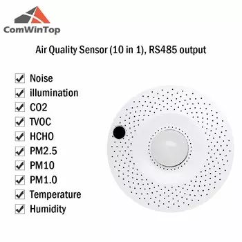 Все в одном RS485 Modbus шумоизоляция температуры и влажности TVOC PM2.5 PM10 CO2 Датчик качества воздуха